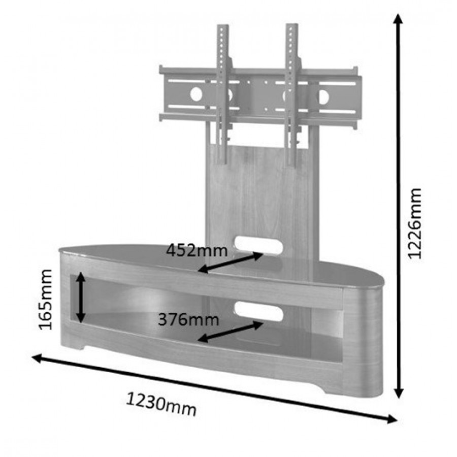 Curve 1230mm Wide Wooden TV Stand